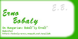 erno bobaly business card